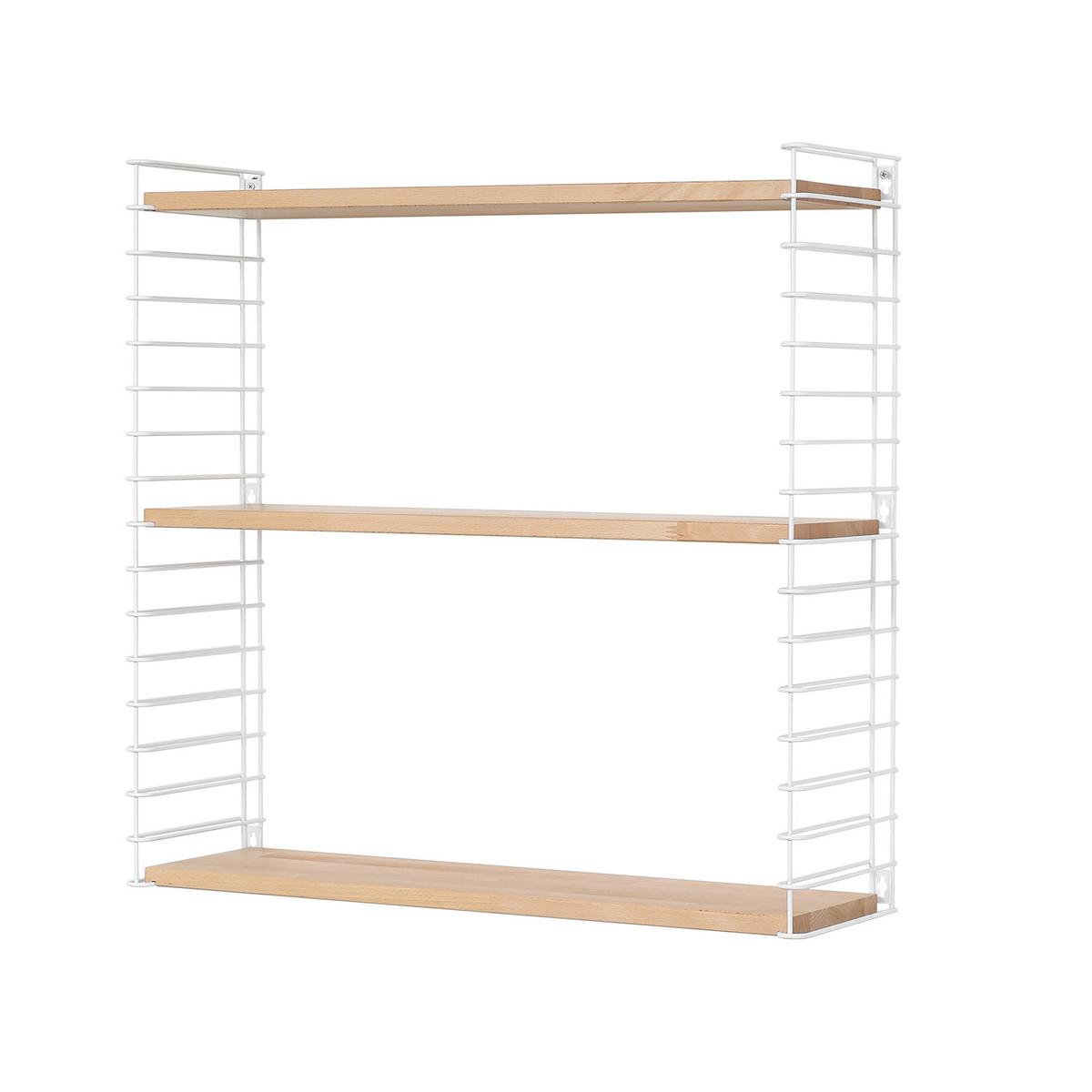 Wandregal Tomado B: 70 Cm Weiß/buchenholz 3 Fächer - Buchefarben/Weiß, KONVENTIONELL, Holz/Metall (70/68/21cm) - Tomado