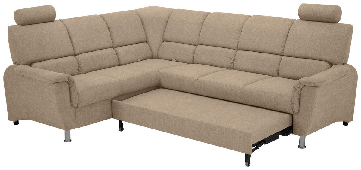Sedačka MARSYLIA, levá, šedohnědá - černá/barvy stříbra, Design, kov/dřevo (219/270cm) - MID.YOU