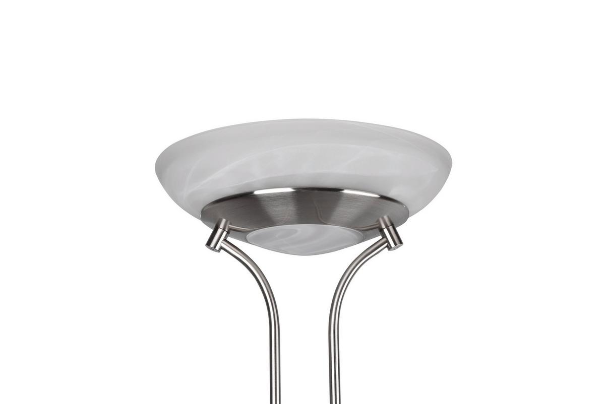 Led-stehlampe Dimmbar Weiß/nickelfarben, Flexarm - Weiß/Nickelfarben, Basics, Glas/Metall (32,5/180cm)
