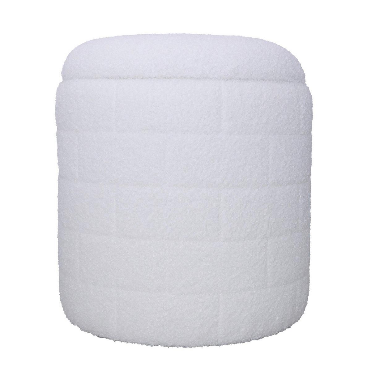 Hocker Weiß B: 40cm - Weiß, Basics, Textil (40/45/40cm) - Livetastic