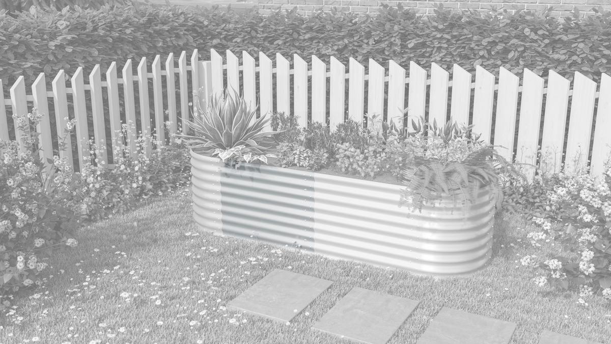 Hochbeet-Erweiterung Vita 630 80x63x80 cm, Oval, Alufarben - Alufarben, Basics, Metall (80/63/80cm)