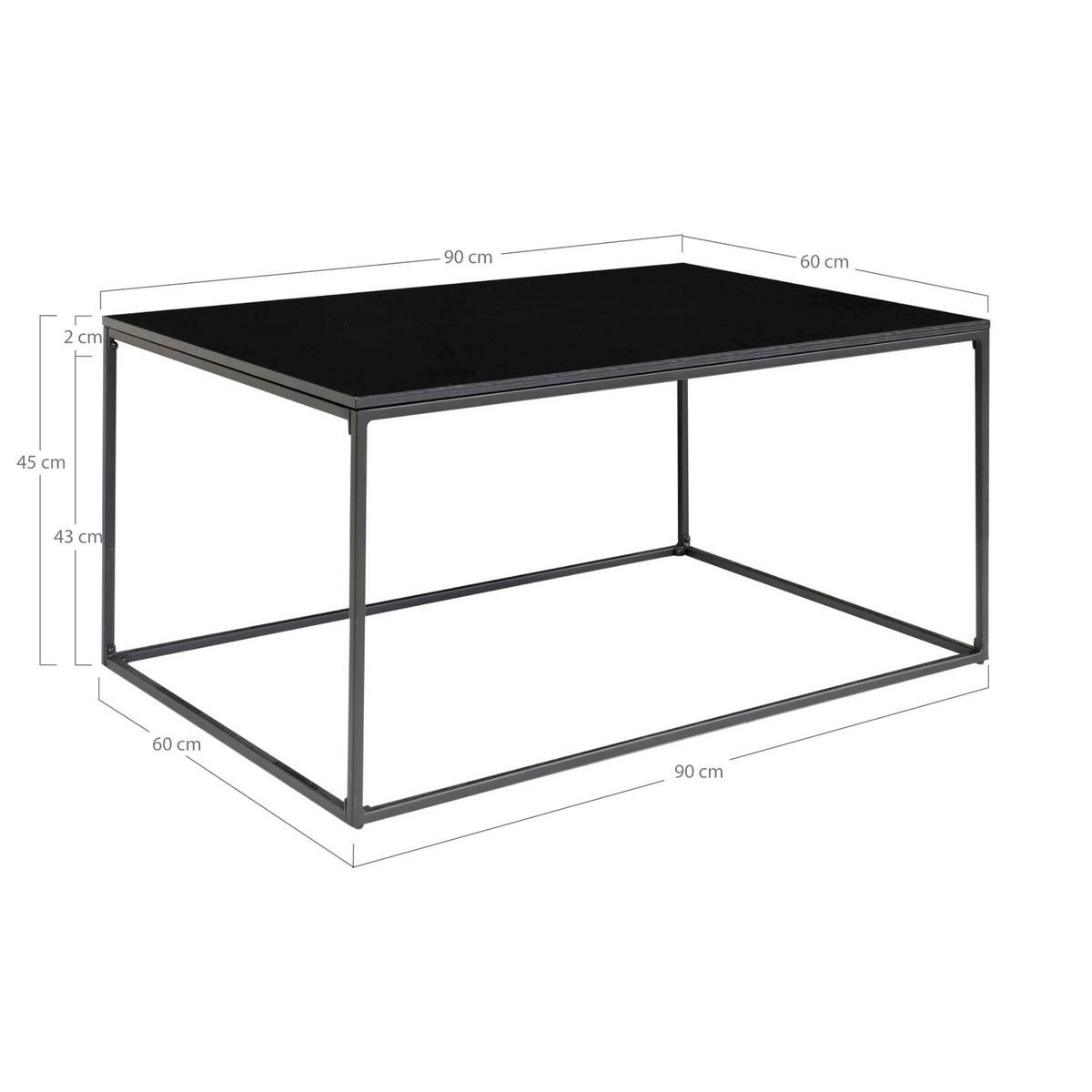 Vita Coffe Table Vita Schwarz L: 90cm - Schwarz, Design, Holzwerkstoff/Metall (90/60/45cm) - MID.YOU