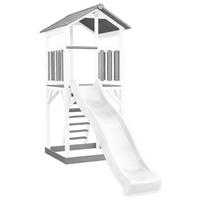 Spielturm A025.120.92 - Weiß/Grau, KONVENTIONELL, Holz/Kunststoff (111,2/241,9/349cm) - Ambia Garden