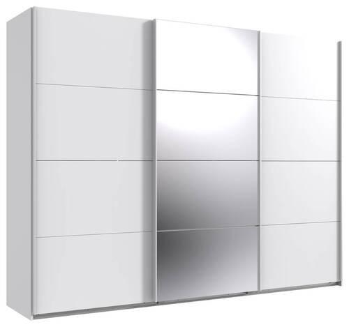Schwebetürenschrank B: 270 Cm Norderstedt Weiß - Weiß, MODERN, Glas/Holzwerkstoff (270/208/64cm) - MID.YOU