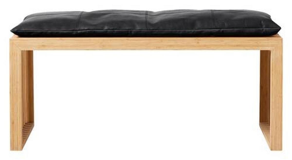 Bankauflage Lederkissen Schwarz B: 104 Cm - Schwarz, Design, Leder (104/3/35cm) - MID.YOU