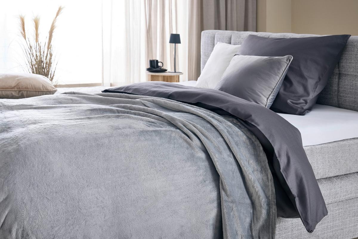 MĚKKÁ DEKA Michael XXL, 220/240cm, šedá - šedá, textil (220/240cm) - Modern Living