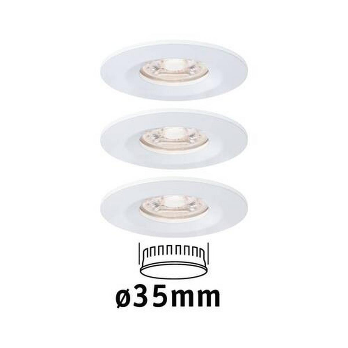LED-Deckenleuchte Ø 6,5 cm 3er-Set Weiß/Alufarben Rund - Alufarben/Weiß, Basics, Metall (6,5cm) - Paulmann