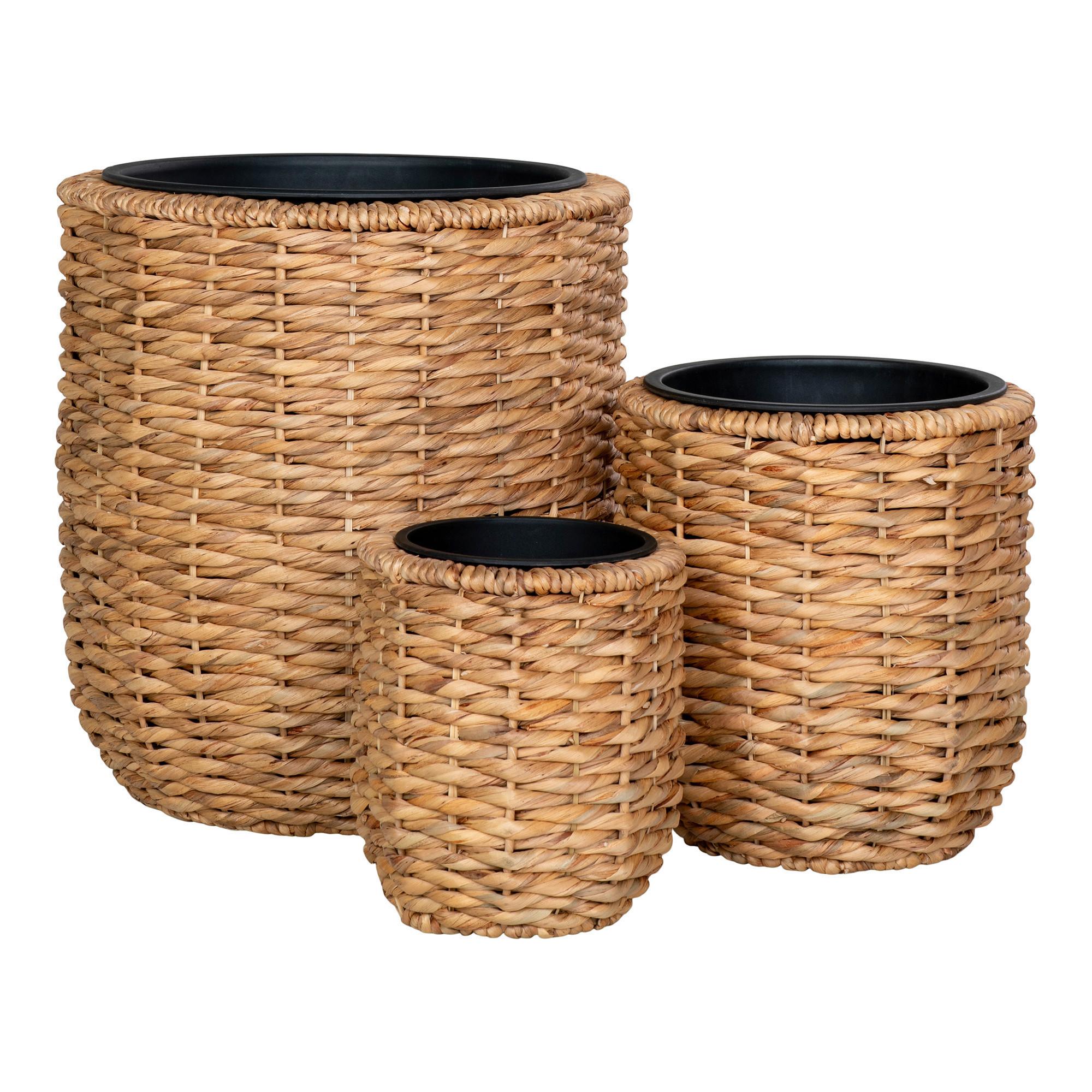 Übertopf-set Braun D: 25/34/49 Cm 3-Teilig - Braun, Design, Holz