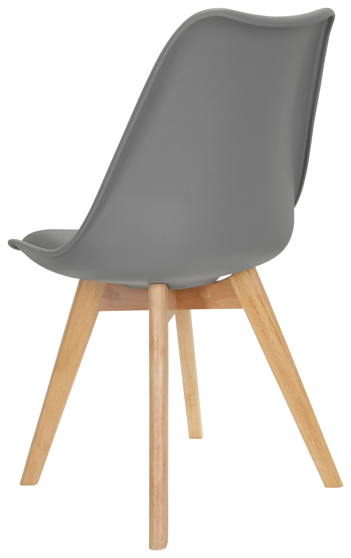 Stuhl-Set 4er Scandi Grau/Buchefarben - Buchefarben/Grau, MODERN, Holz/Kunststoff (48/87/56cm) - MID.YOU