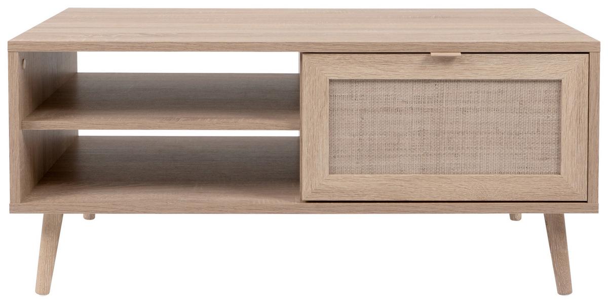Couchtisch mit Drehtür und Fächer Bali, Eichefarben - Sonoma Eiche, Natur, Holz/Holzwerkstoff (100/60/46cm) - MID.YOU