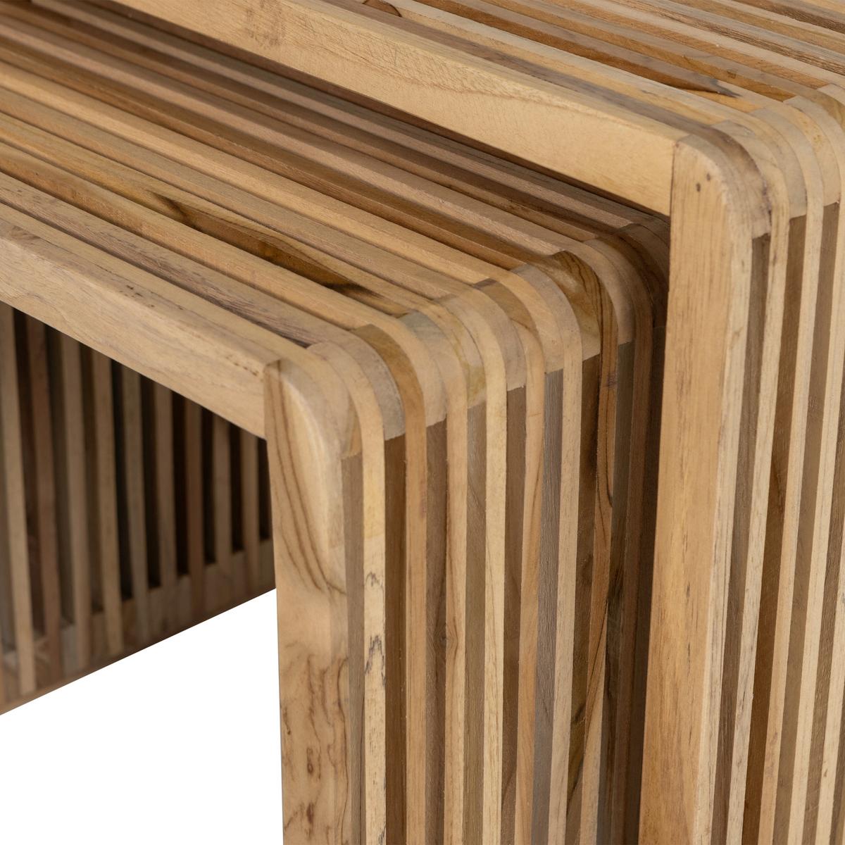 Beistelltischset Jasmijn Naturfarben B: 50-40 Cm - Naturfarben, Design, Holz (50-40/41-36/45-40cm)