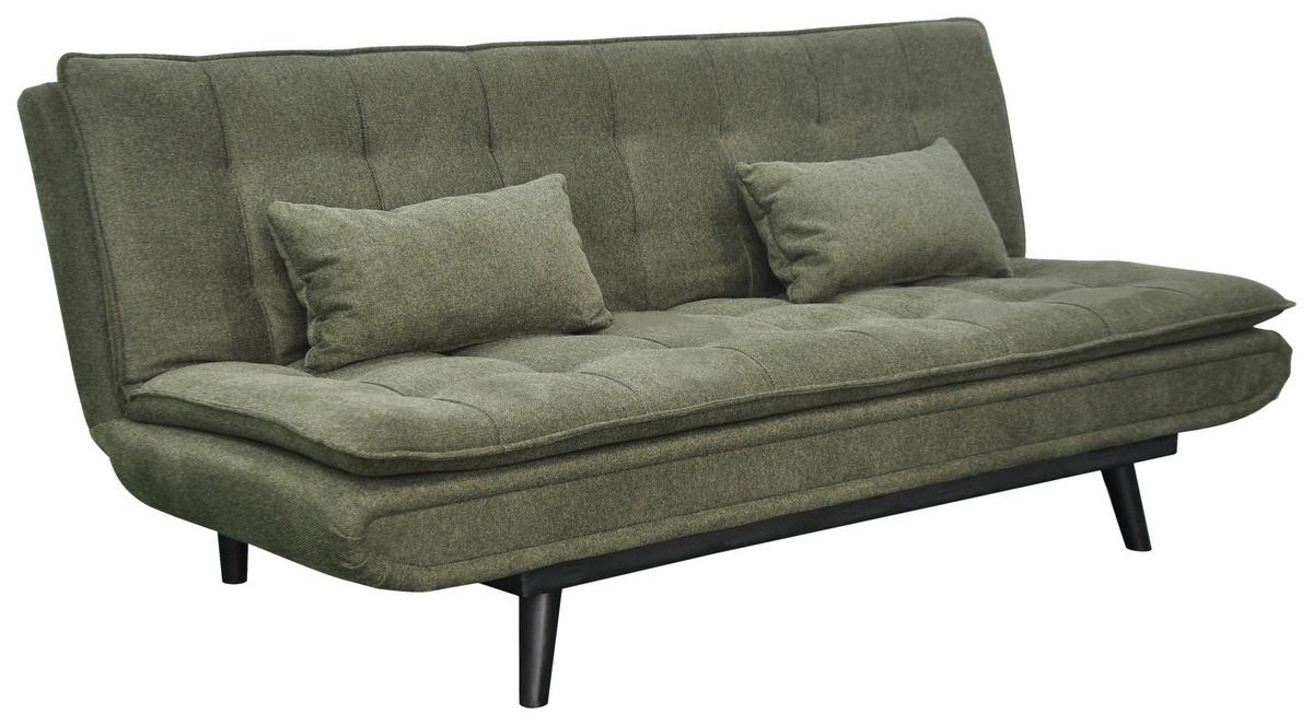 Rozkládací pohovka SUN, zelená, sklopná, max. 360 kg - černá/zelená, Moderní, dřevo/textil (190/83/93cm) - Mömax