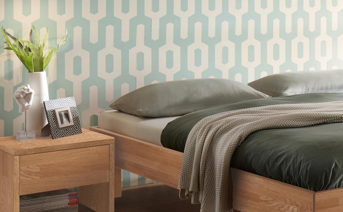 Bett Rapallo Eiche Bianco 160x200 Cm - Eiche Bianco/Eichefarben, Natur, Holz (160/200cm) - Hasena