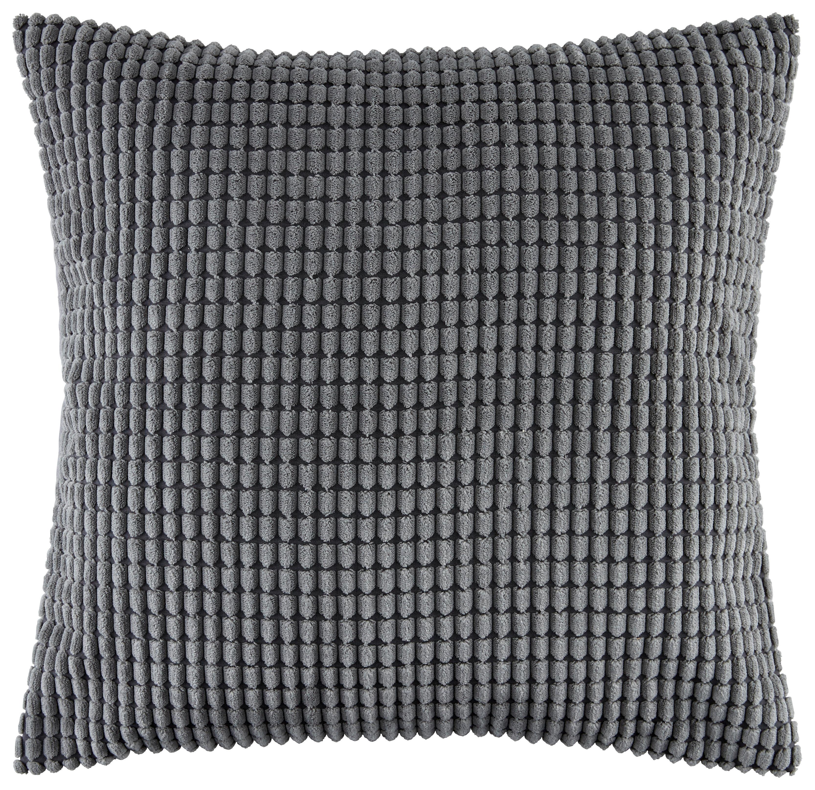 Zierkissen Halina 45x45 Cm Fleece Anthrazit Mit Zipp