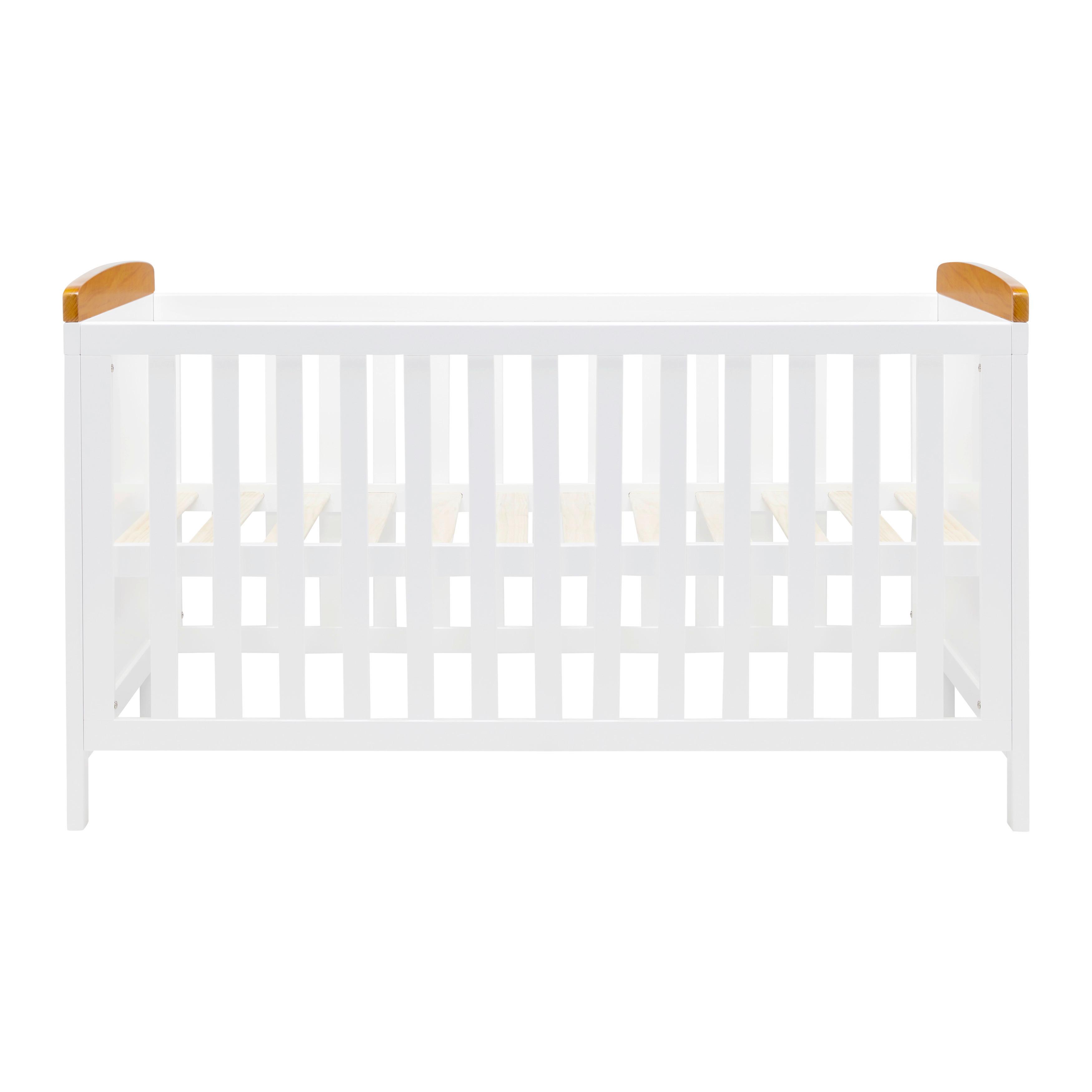 Postieľka s priečkami LOU biela - biela/farba borovice, Modern, drevo (144/75/87cm) - Bessagi Kids