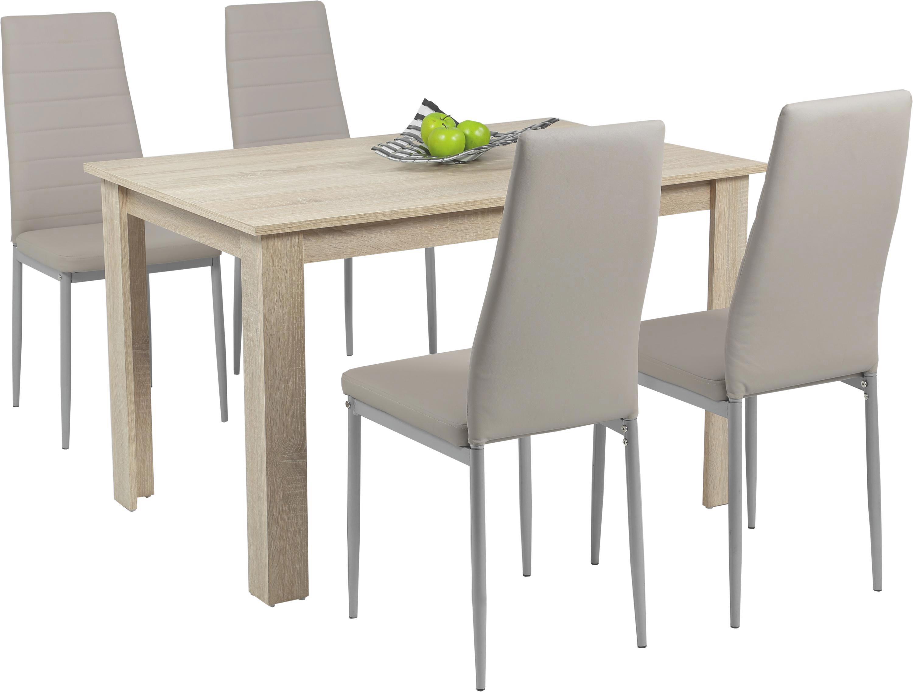 Étkezőgarnitúra Regina - Sonoma tölgy/Barna, modern, Faalapú anyag/Műanyag (120/75/80cm)