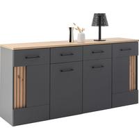 Sideboard B: 170cm Amare Artisan Eiche/anthrazit - Schwarz, MODERN, Holzwerkstoff (170/87/40cm)