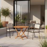 Gartentisch Klappbar Echtholz Ø 110 cm - Naturfarben, KONVENTIONELL, Holz (110/74/110cm) - Gardenson