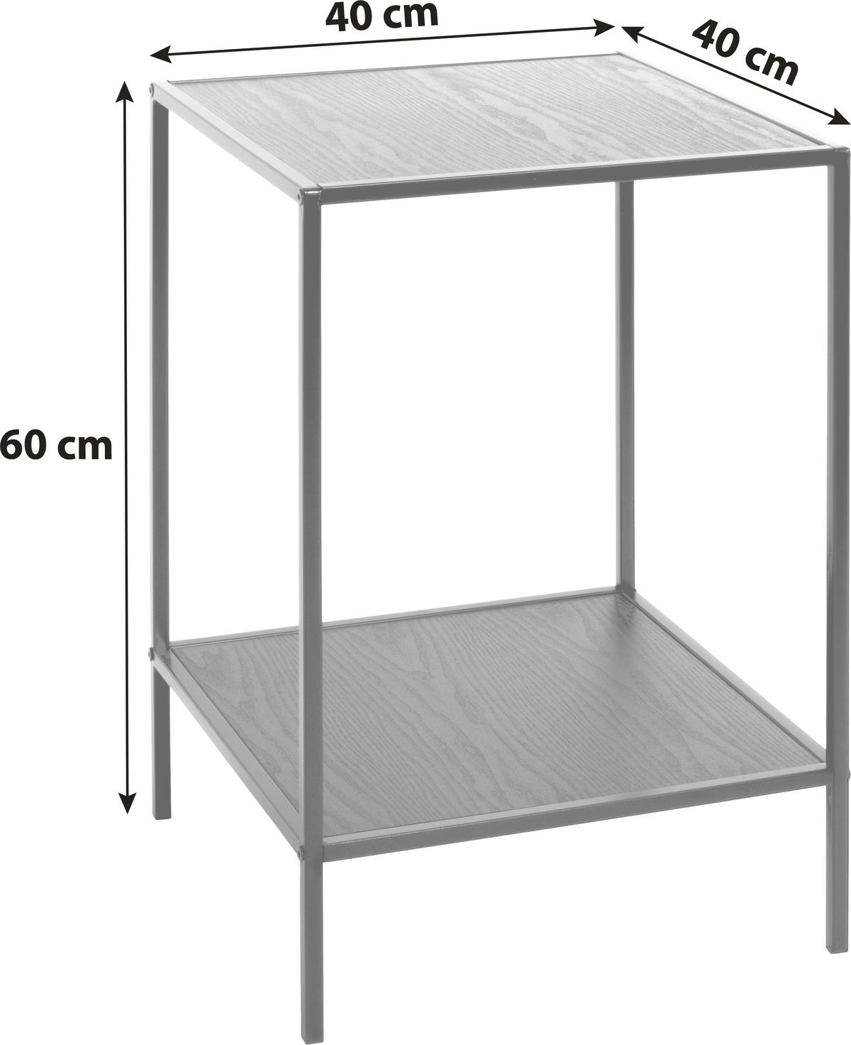 Kisasztal Mira - fekete, Modern, faalapú anyag/fém (40/60/40cm)