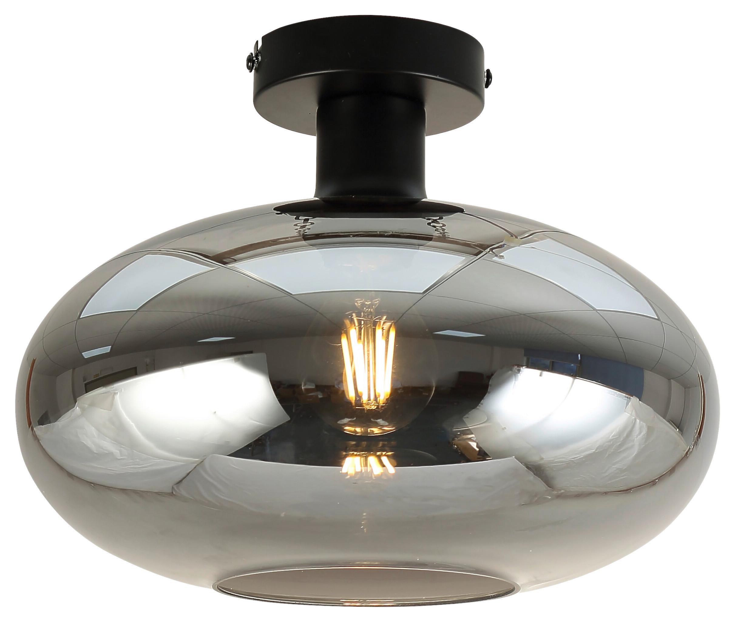 STROPNÍ SVÍTIDLO TIPO - černá, Moderní, kov/sklo (30/23,5cm) - Mömax