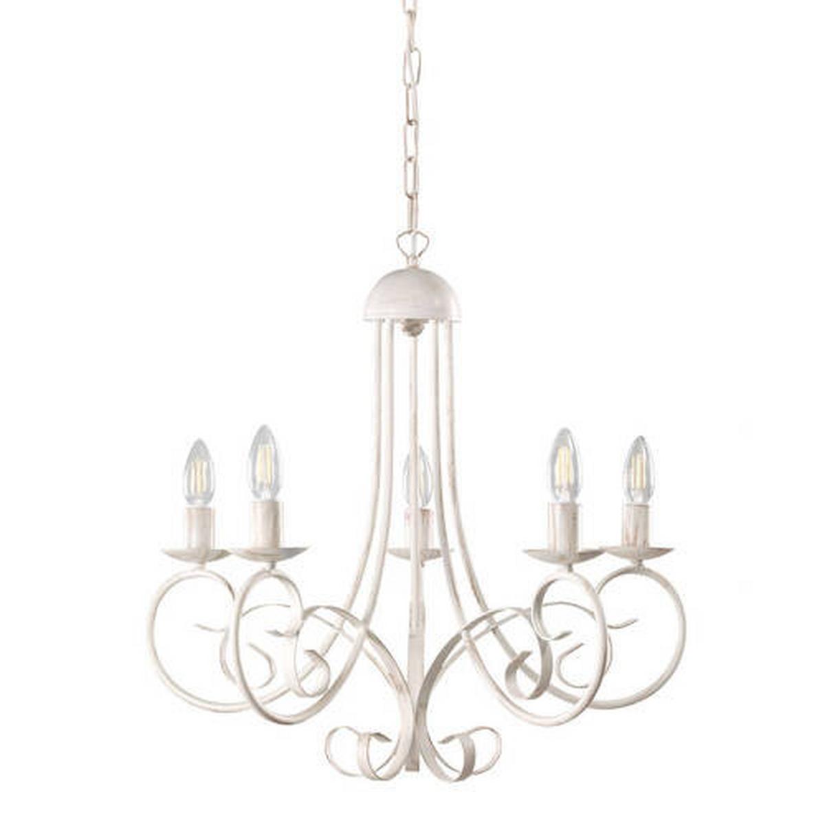Kronleuchter 4885/5 - Weiß, KONVENTIONELL, Metall (60/110cm)