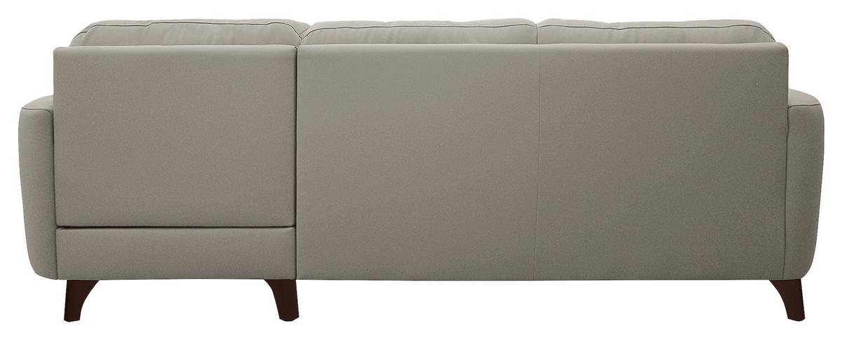 Ecksofa Nordic Plantinfarben S: 238x168 cm - Platinfarben/Buchefarben, Design, Leder/Textil (238/168cm) - Livetastic
