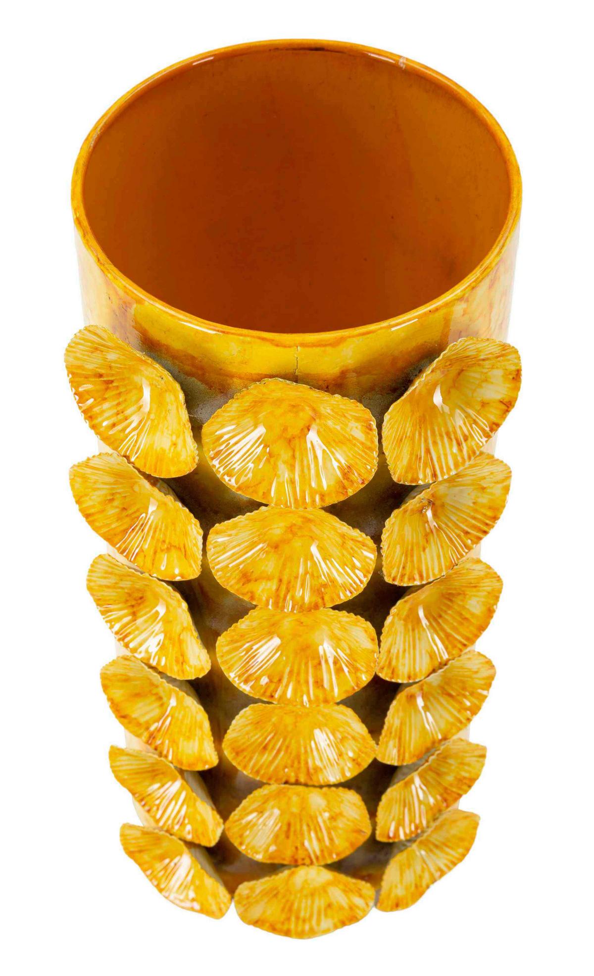 Vase Pot Drop Gelb B: 16 Cm - Gelb, Basics, Metall (16/33/15cm)