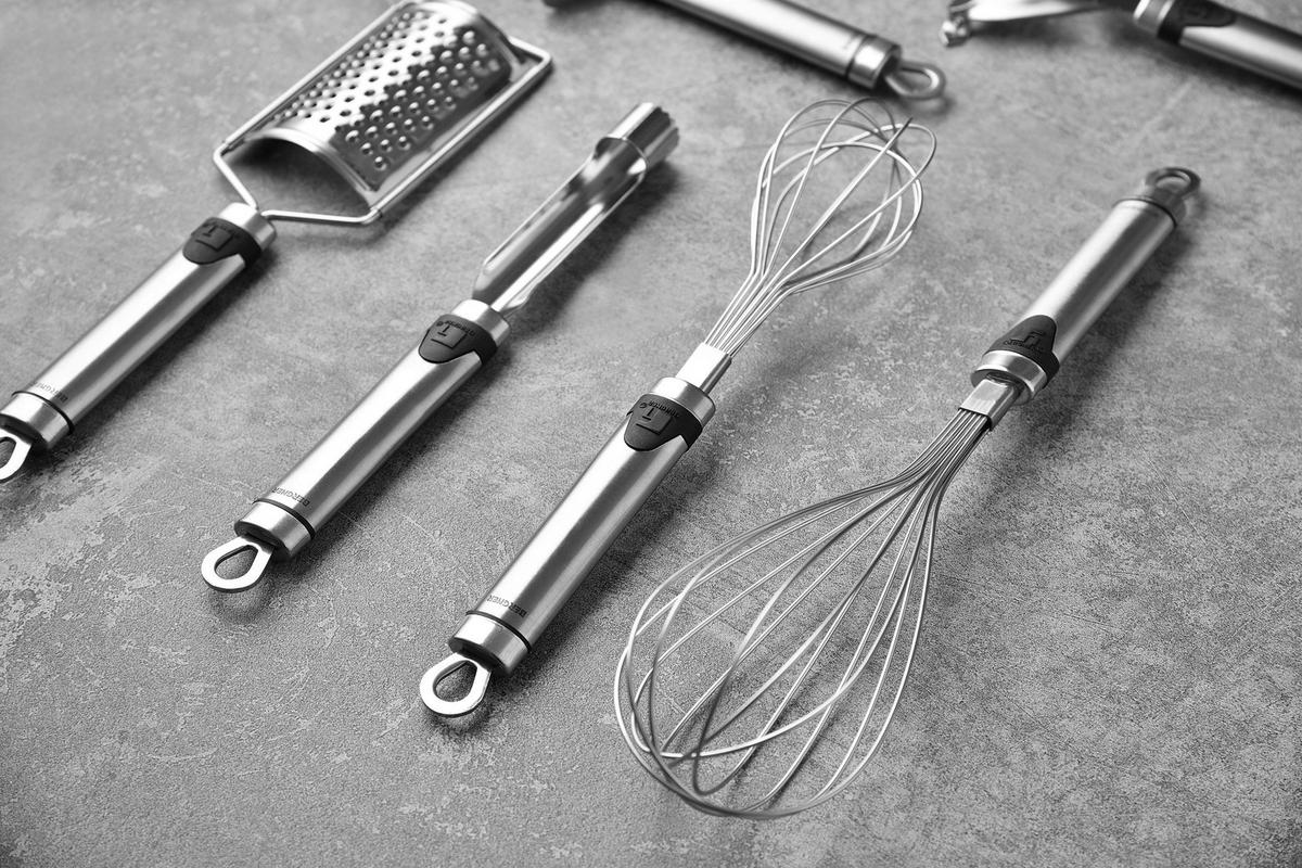 Küchenhelfer Set Aus Metall- Und Kunststoff Bgkit 3-Teilig - Edelstahlfarben/Schwarz, Basics, Kunststoff/Metall