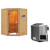 Bio-Sauna Grenoble mit externer Steuerung - Naturfarben, MODERN, Holz (145/187/145cm) - Karibu