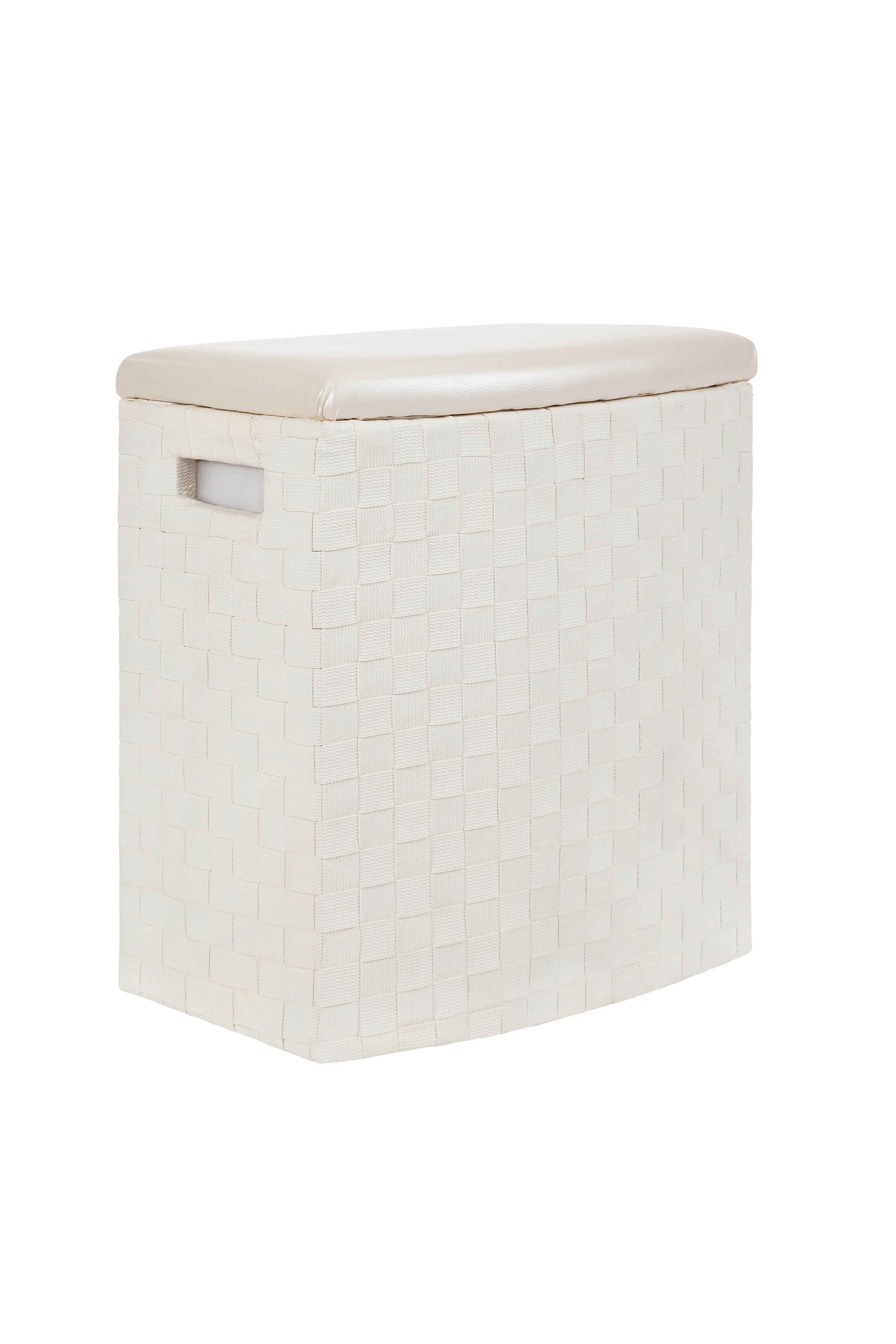 Szennyestartó Ghada Kb. 56l - fehér, Konventionell, textil (42/28/48cm) - Luca Bessoni