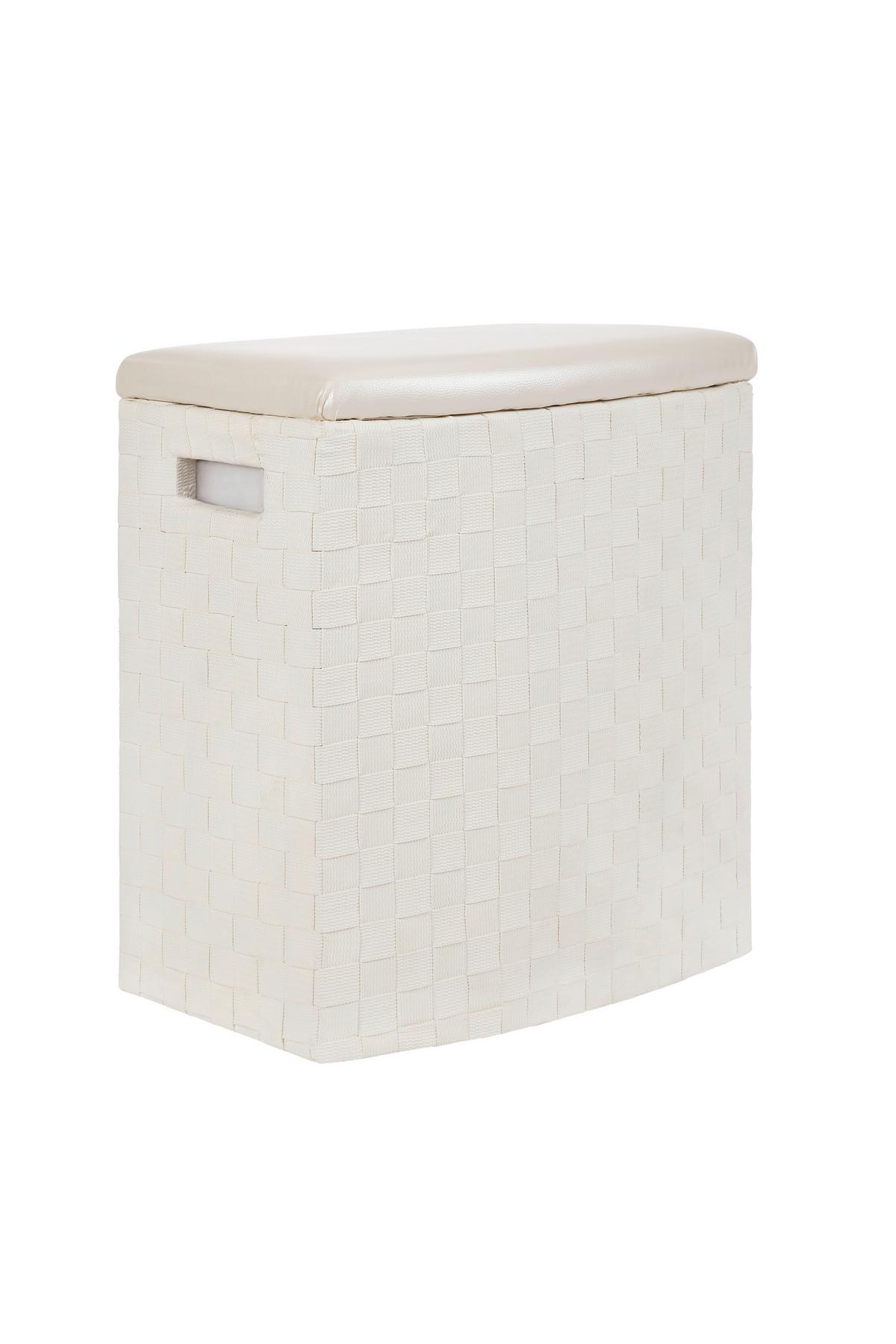 Szennyestartó Ghada Kb. 56l - fehér, Konventionell, textil (42/28/48cm) - Luca Bessoni