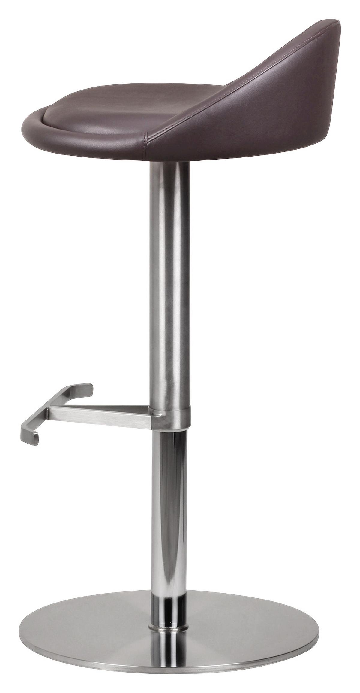 Barová židle Barhocker hnědá - barvy stříbra/hnědá, Moderní, kov/textil (43/54-79/43cm) - MID.YOU
