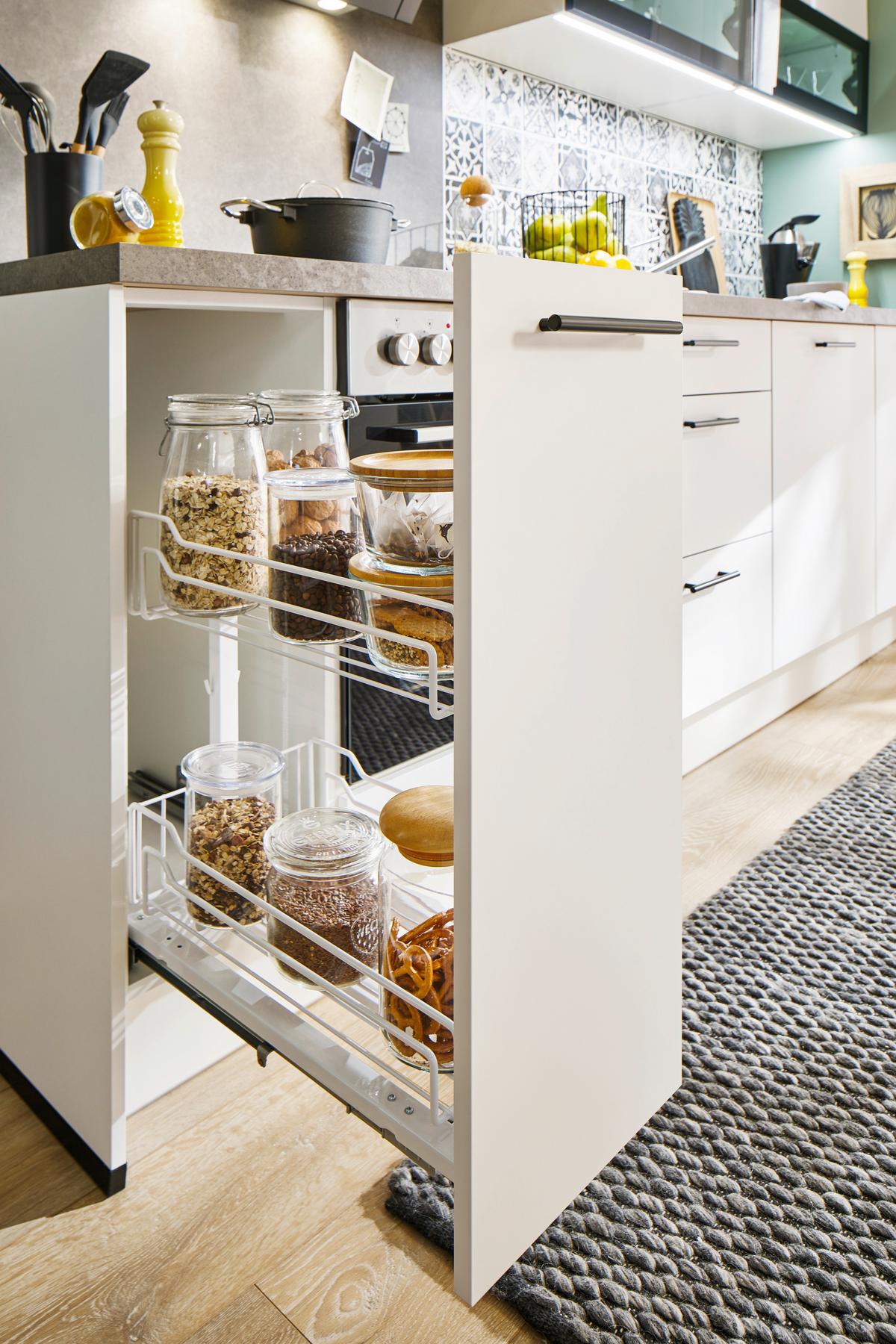 Küchenblock Pn210 - Weiß, LIFESTYLE, Holzwerkstoff (280cm) - Pino