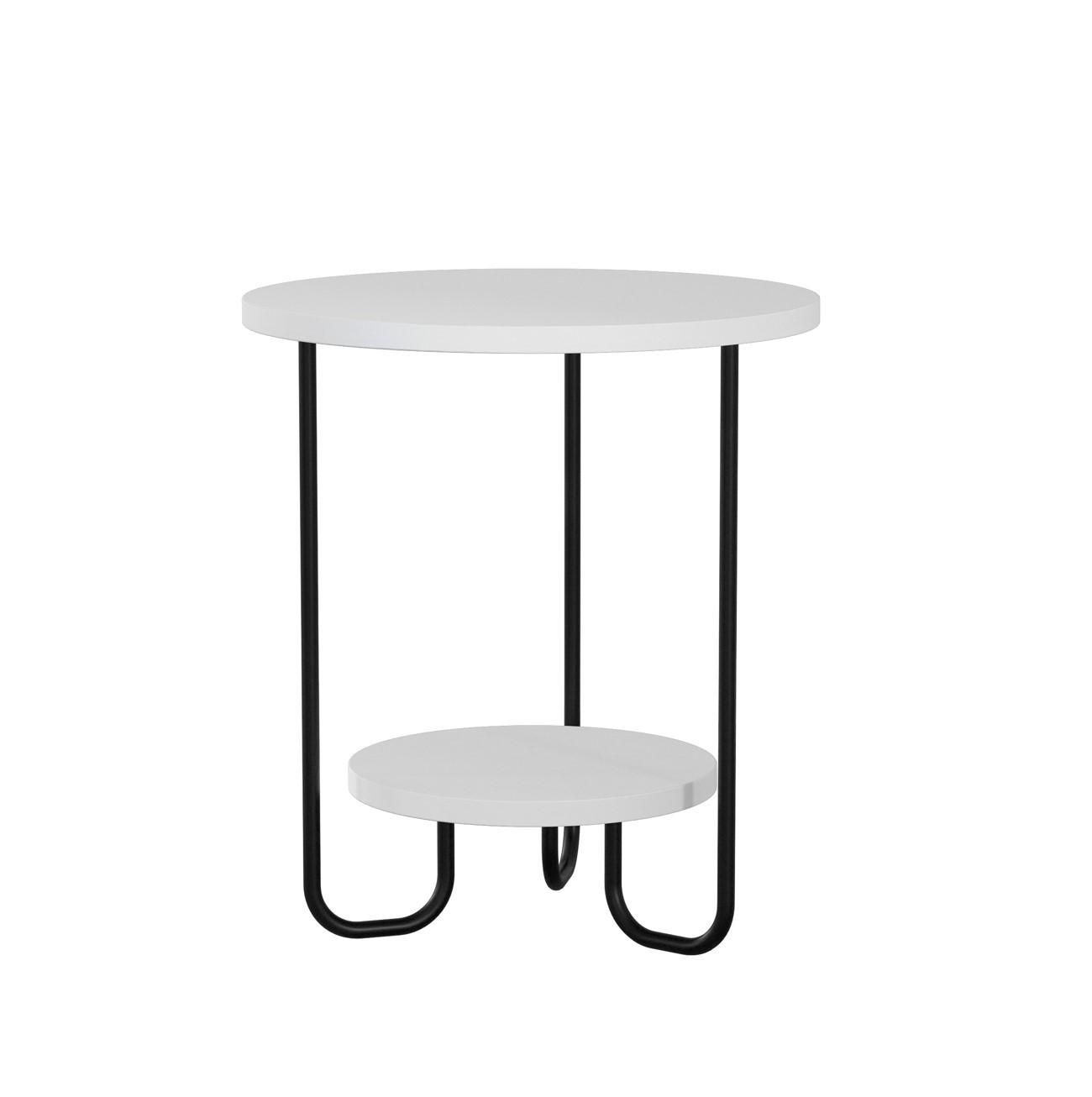 Beistelltisch Corro Beistellstisch - Schwarz/Weiß, Design, Holzwerkstoff/Metall (40/40/45cm) - Livetastic