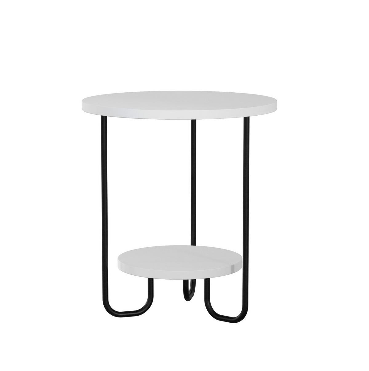 Beistelltisch Corro Beistellstisch - Schwarz/Weiß, Design, Holzwerkstoff/Metall (40/40/45cm) - Livetastic