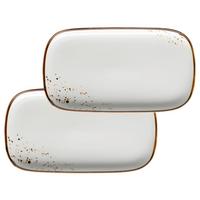 Servierplatten-set Pintar Braun/beige, 2-Teilig - Beige/Braun, Trend, Keramik (25/2/14cm) - Mäser