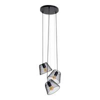 Hängeleuchte Korie H: 120 Cm 3-Flammig - Schwarz, Trend, Kunststoff/Metall (20/120cm) - Näve