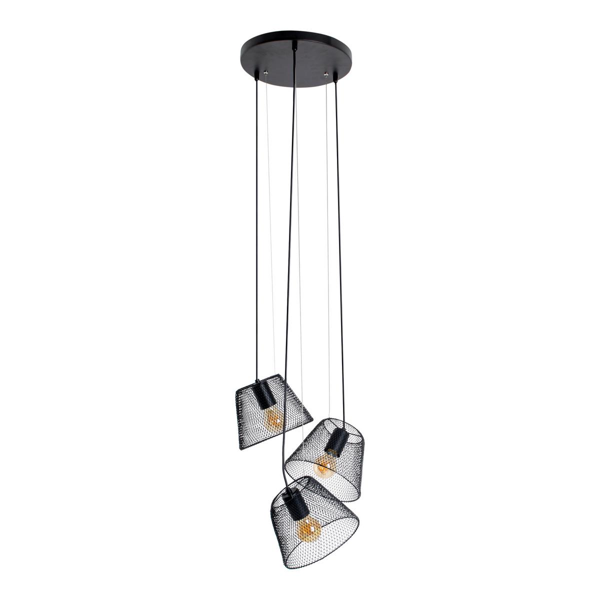 Hängeleuchte Korie H: 120 Cm 3-Flammig - Schwarz, Trend, Kunststoff/Metall (20/120cm) - Näve