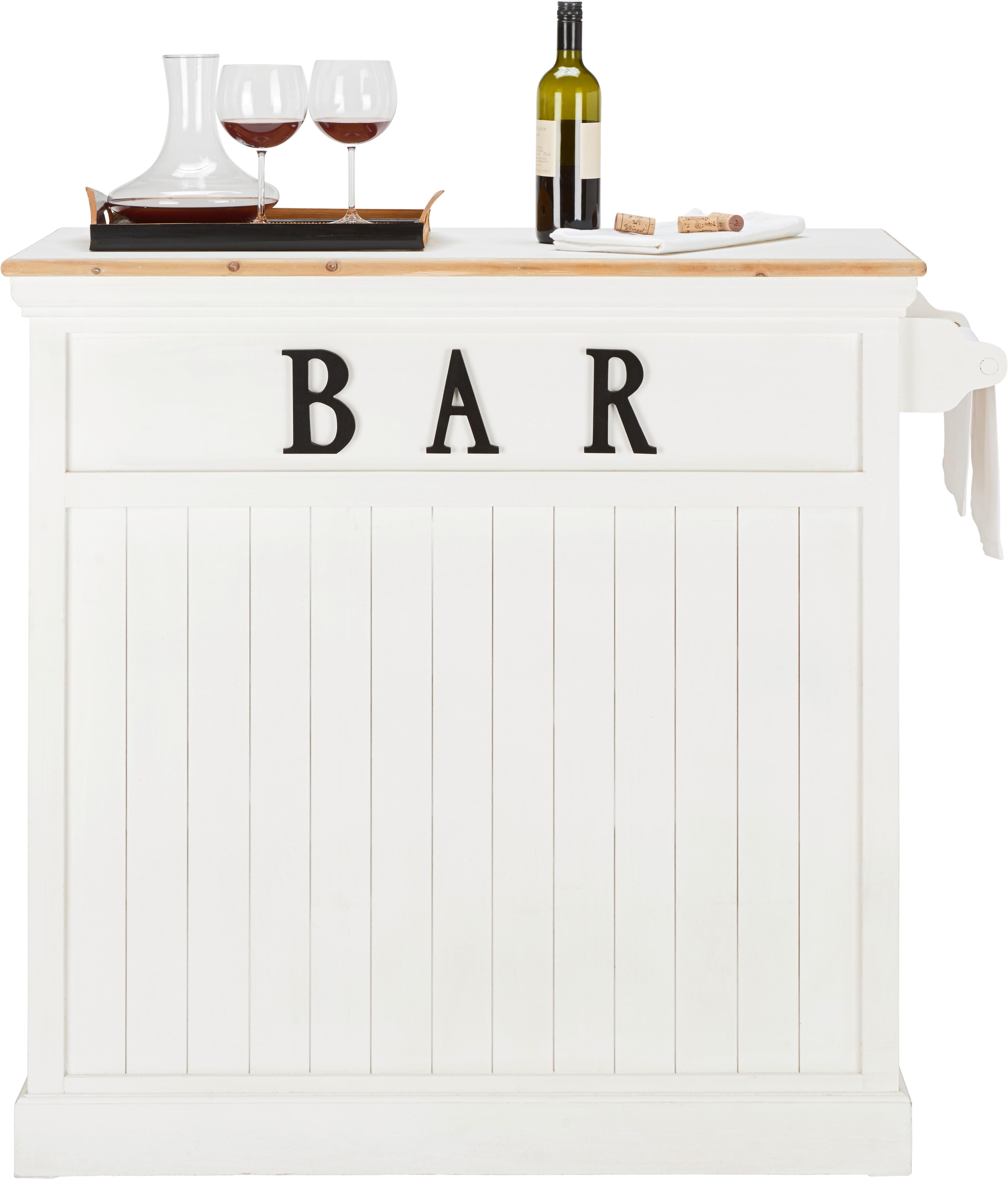 Barový stůl ve venkovském stylu Remy, bílý - bílá, Romantický / Rustikální, dřevo/kompozitní dřevo (106/45,5/110,5cm)