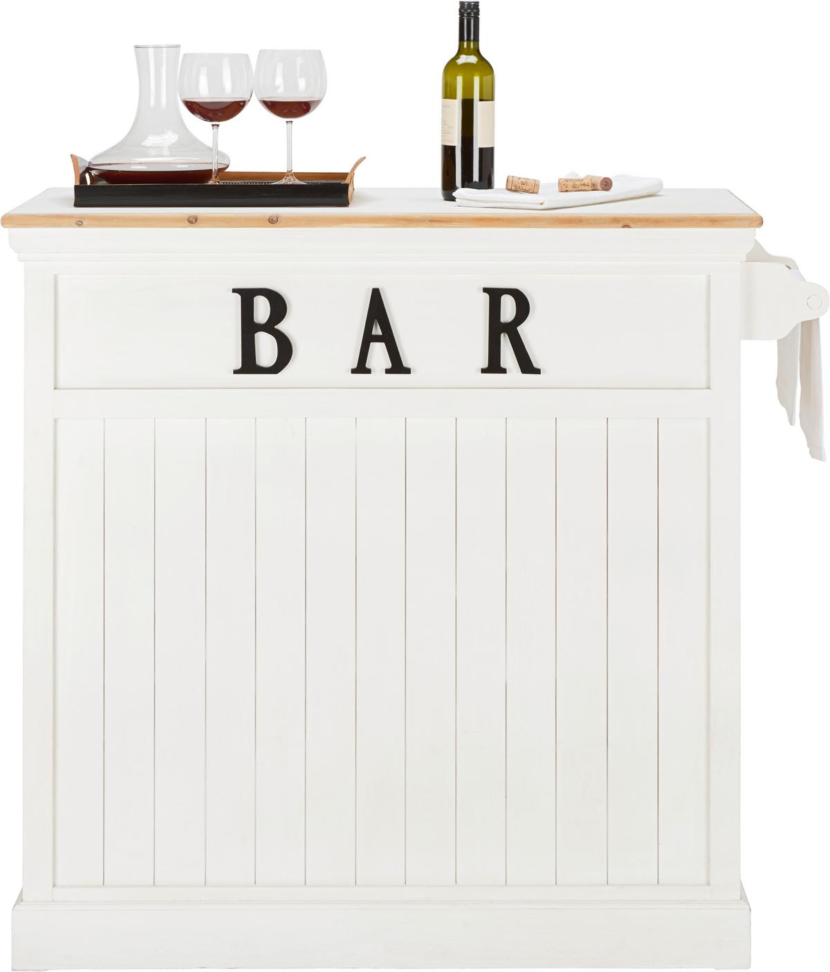 Barový stůl ve venkovském stylu Remy, bílý - bílá, Romantický / Rustikální, dřevo/kompozitní dřevo (106/45,5/110,5cm)