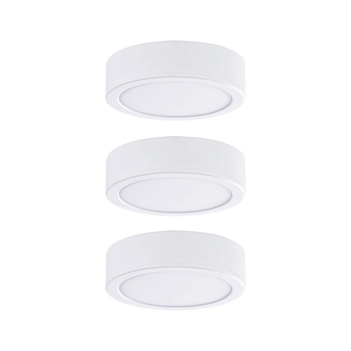 Unterbauleuchte 3xled 3 W Kunststoff Weiß Flach - Weiß, Basics, Kunststoff (6,5/1,7cm) - Paulmann
