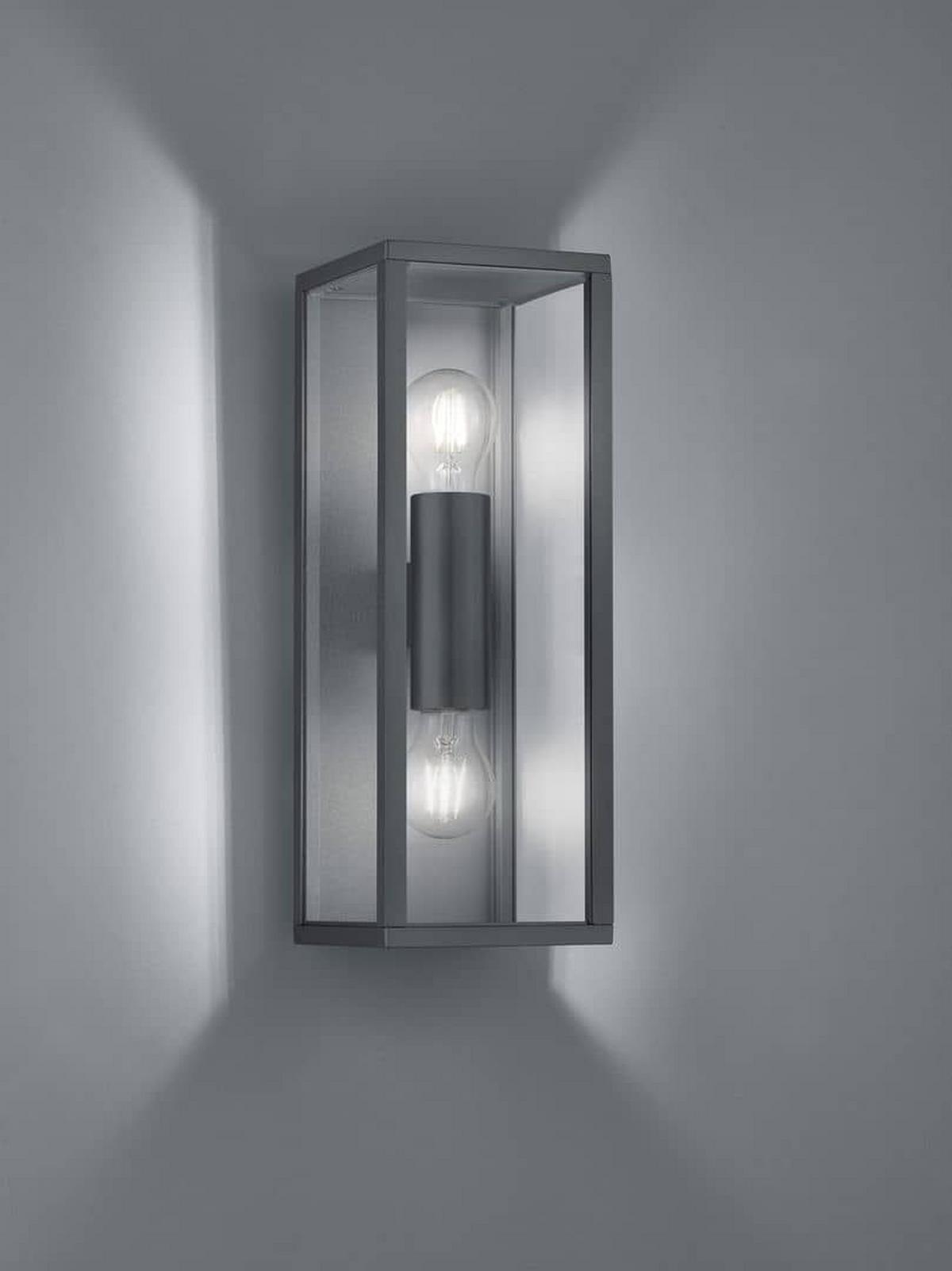 Außenwandleuchte Garonne 10w Metall Kunststoff, Wandmontage - Klar/Anthrazit, Basics, Kunststoff/Metall (38/14/13,5cm) - Trio Leuchten