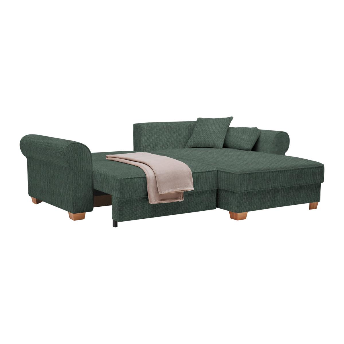 Sedací souprava ANGELO, oboustranná, tmavě zelená - tmavě zelená, Moderní, dřevo/kompozitní dřevo (255/92/185cm) - Mömax