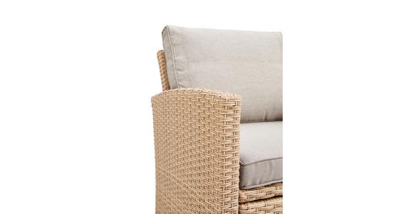 Loungegarnitur 6-Tlg. Porto- Multi, Polyrattan mit Kissen - Hellbraun/Grau, MODERN, Kunststoff/Textil (190/237cm) - Beldano