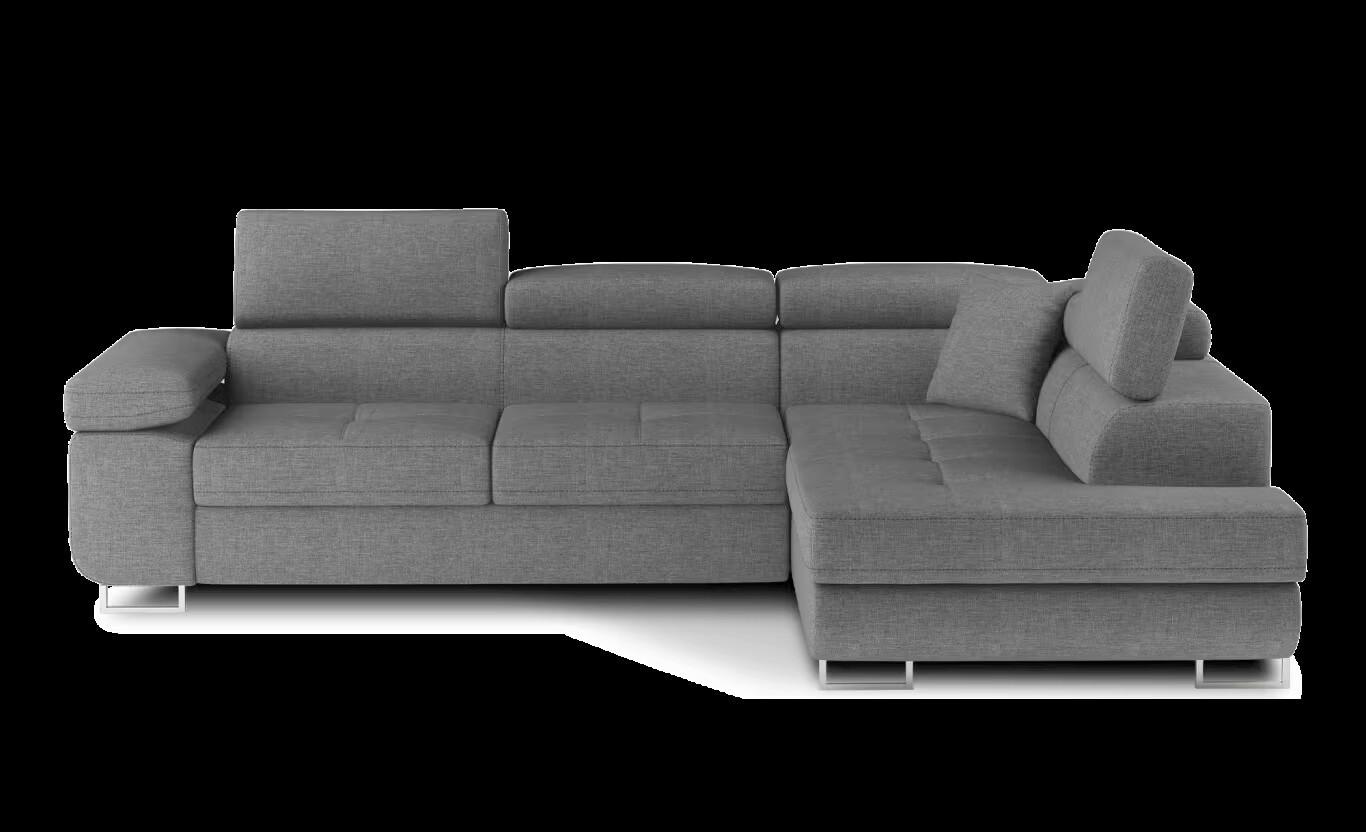 Ecksofa Anton Grau S: 272x203 Cm - Chromfarben/Grau, Design, Textil (272/203cm) - MID.YOU