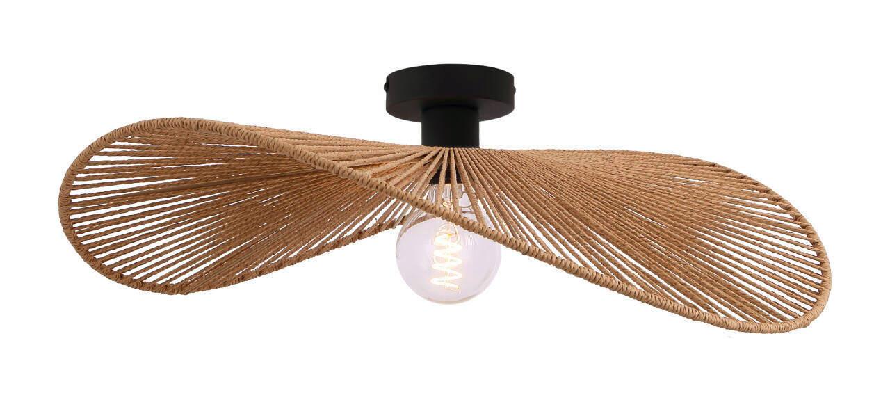 STROPNÍ SVÍTIDLO BLI - černá, Moderní, kov/papír (58/19cm) - Mömax