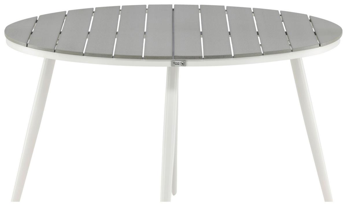 Gartentisch Break - Weiß/Grau, KONVENTIONELL, Kunststoff/Metall (120/120/74cm) - Gardenson