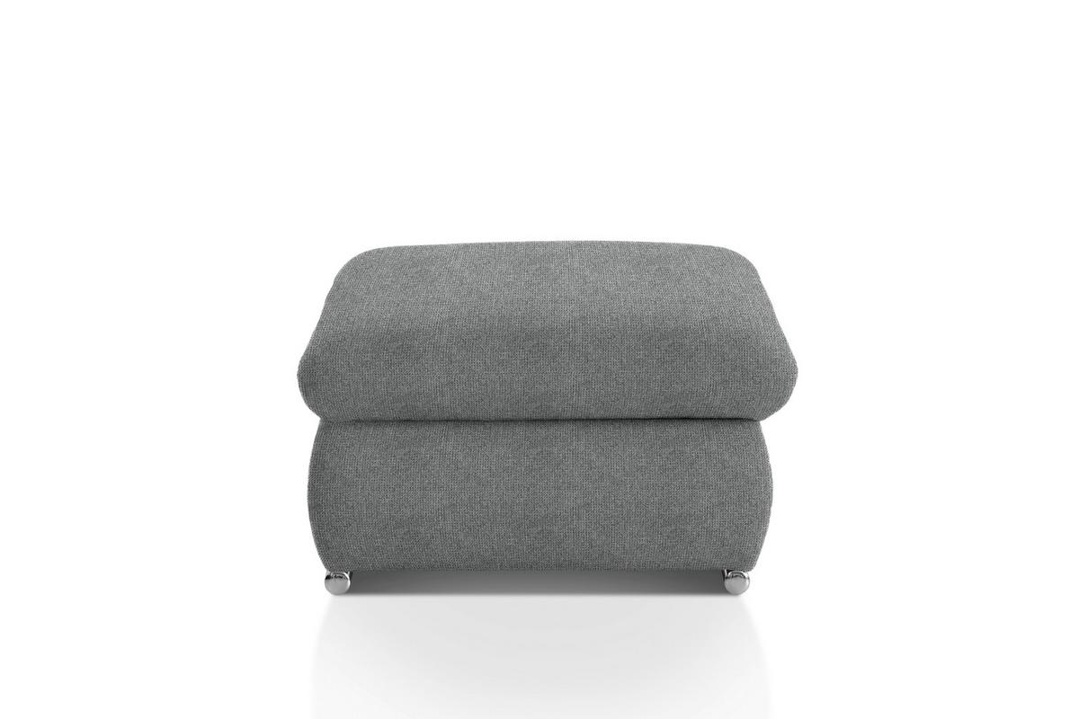 Polsterhocker Isona Dunkelgrau Chenille - Chromfarben/Dunkelgrau, Design, Textil (101/45/74cm) - Livetastic