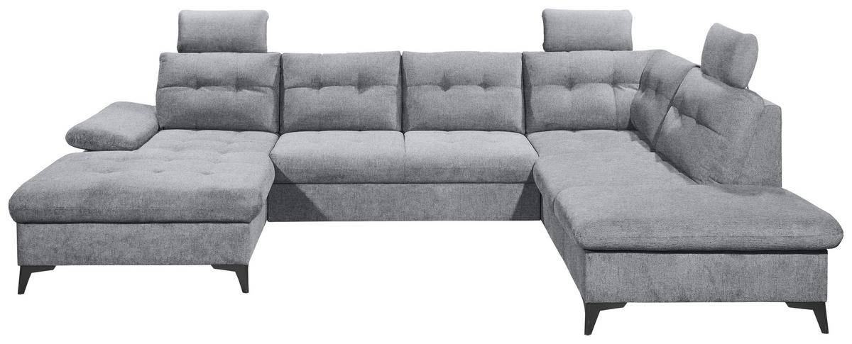 Wohnlandschaft Durban U Grau U: 170/324/218 Cm - Schwarz/Grau, KONVENTIONELL, Textil (170/324/218cm) - MID.YOU