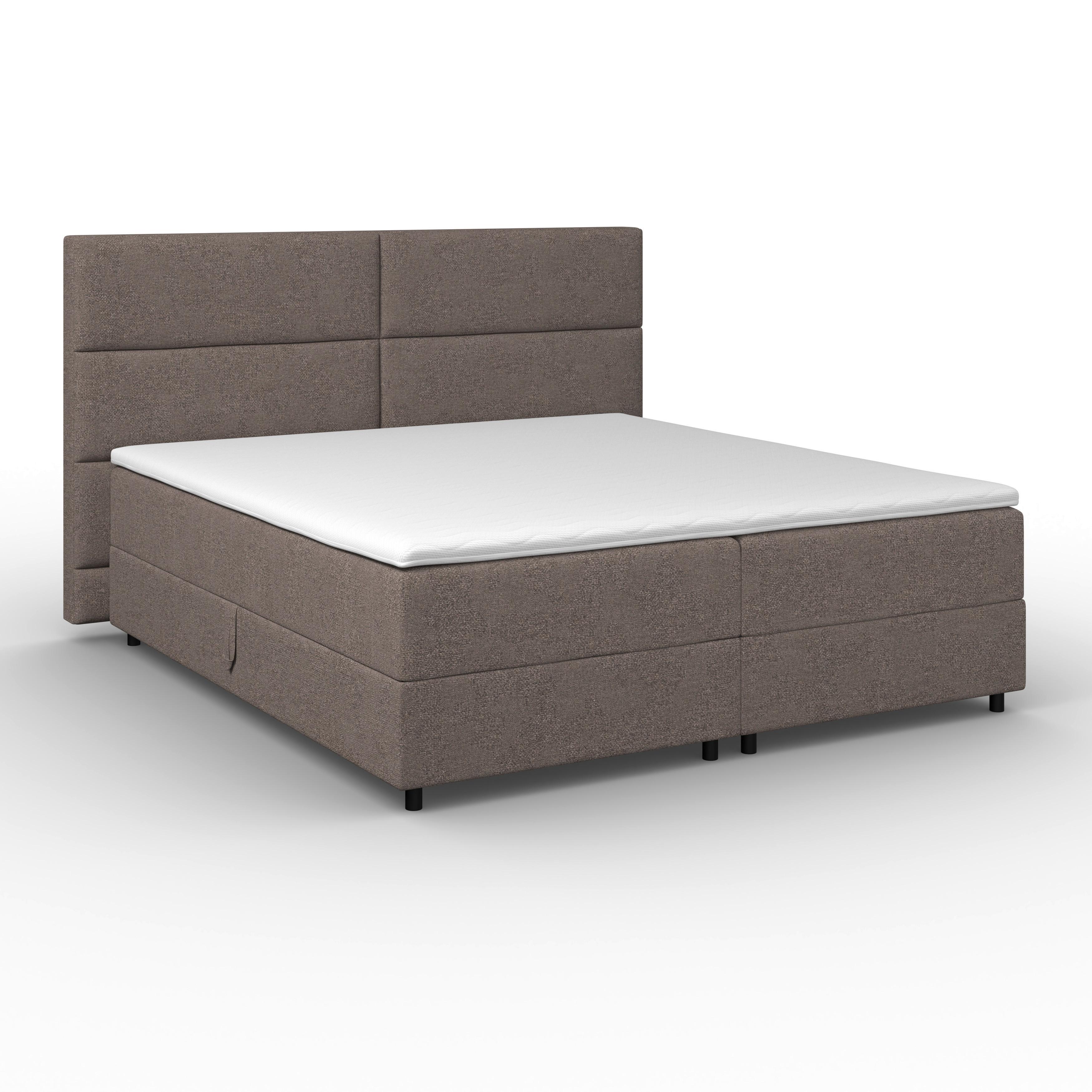 Americká posteľ LILY 180x200 cm, s topperom, mokka - čierna/mokka, Modern, drevo/textil (180/200cm) - Bessagi Home